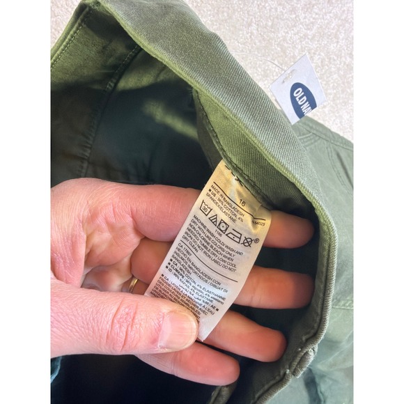 Old Navy Pixie Pants NEW Women's 16 (38x26.5) Olive Green Cropped Utility Chino - Picture 5 of 9